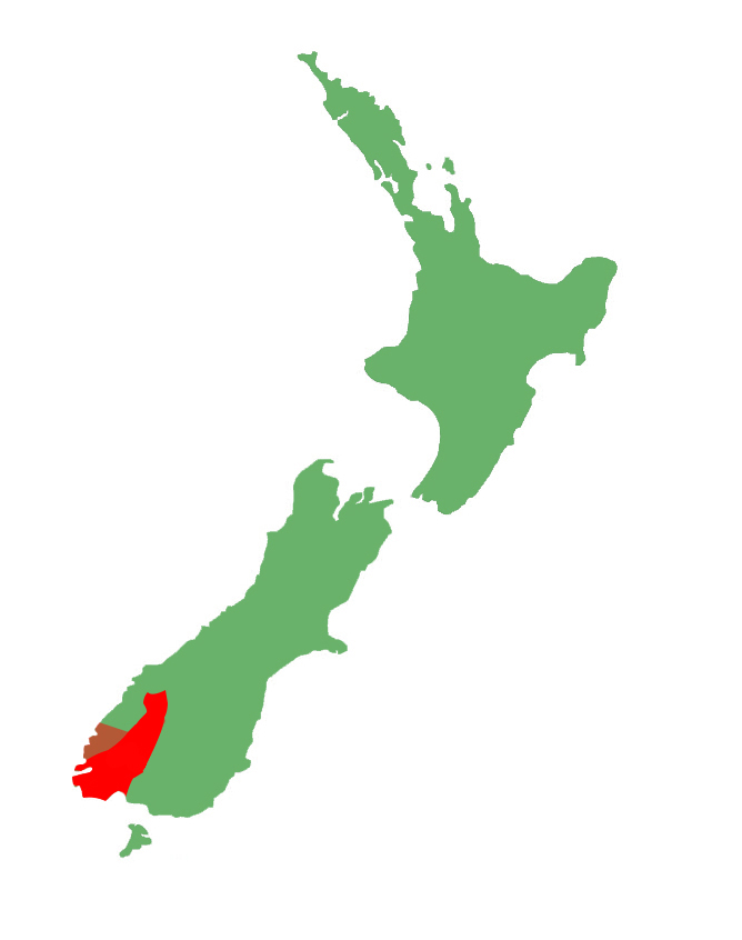 Tākitimu gecko distribution