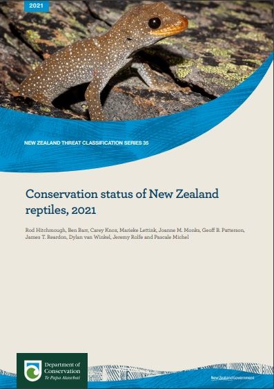 Conservation status of New Zealand reptiles, 2021.